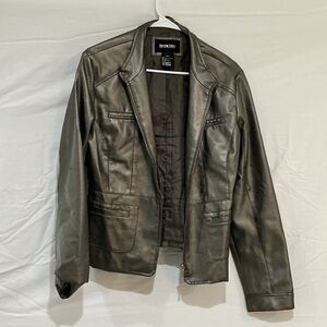 Brandon Thomas Women's Dark Gray Faux Leather Jacket